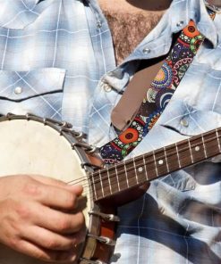 Sharplace Sangle de Guitare Tissée Couleur Réglable Robuste Anse Bandoulière pour Guitare Ukulele Banjo Mandoline 